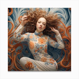 Girl With Curly Hair Canvas Print