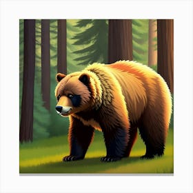 Bear in the woods Canvas Print