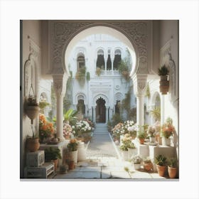 Courtyard Of A Moroccan Palace Canvas Print