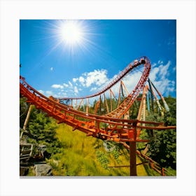 Firefly Thrilling Roller Coaster Ride On A Sunny Adventure Day 31704 Canvas Print