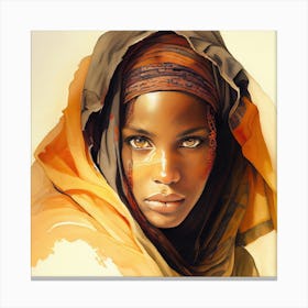 Watercolor Tuareg Woman #11 Canvas Print