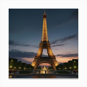 Eiffel Tower At Dusk Canvas Print