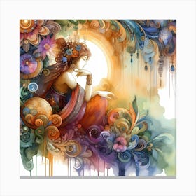 Watercolor Of A Woman 21 Canvas Print