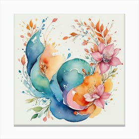 Watercolor Flower Painting 1 Canvas Print