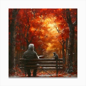 Man Reading A Book, In Warm Colors, Impressionism, Surrealism Canvas Print