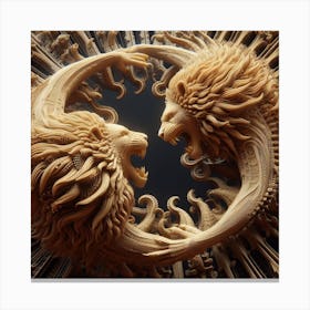 Two Lions Canvas Print