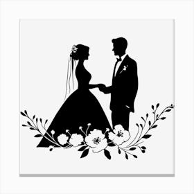 Wedding silhouette 1 Canvas Print
