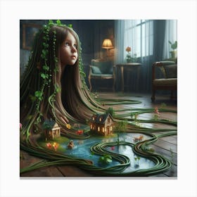 Girl In The Forest Canvas Print