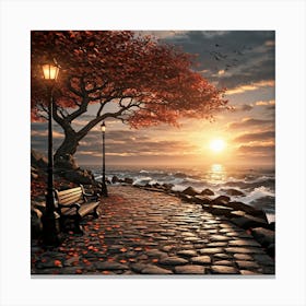 Sunset On The Beach 4 Canvas Print