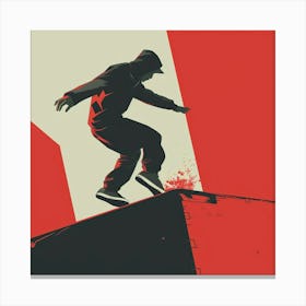 Skateboarder In Red Canvas Print