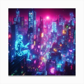 Neon City Canvas Print