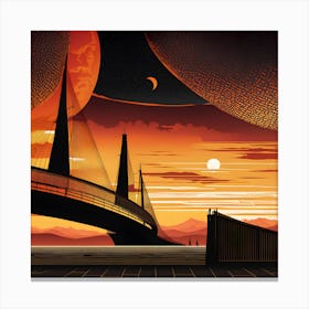 Sunset Bridge Canvas Print