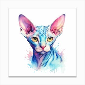 Sphynx Bambino Cat Portrait 3 Canvas Print