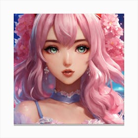 Kawaii Anime Woman Pose Poster (2) Canvas Print