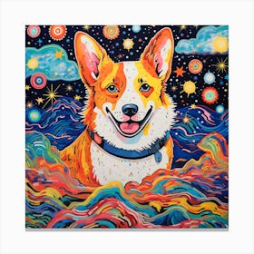 Corgi In Space Canvas Print