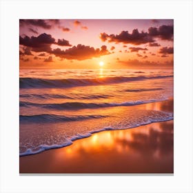 Sunset On The Beach Canvas Print