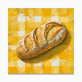 Rustic Bread Yellow Checkerboard 2 Canvas Print