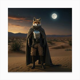 Fox In The Desert Canvas Print