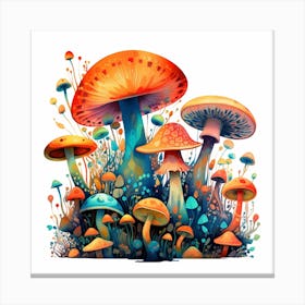 Colorful Mushrooms 12 Canvas Print