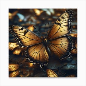 Golden Butterflies 26 Canvas Print