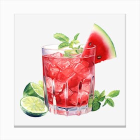 Watermelon Cocktail 6 Canvas Print