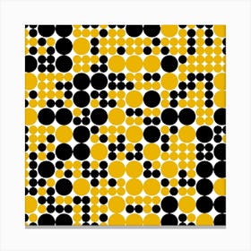 Yellow And Black Dots 1 Canvas Print