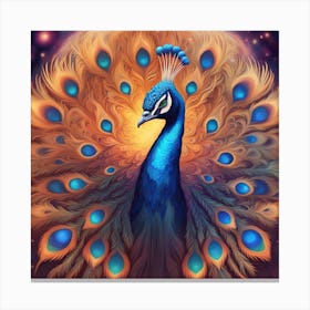 Cosmic Peacock Canvas Print