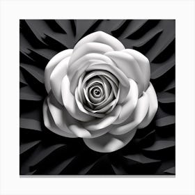 Black And White Rose 1 Canvas Print