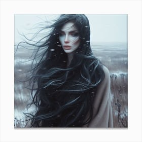 Black Haired Girl Canvas Print