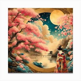 Creativel Geisha Illustration 139 Canvas Print