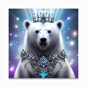 Polar Bear With Tiara 1 Canvas Print