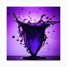Purple Water Splash Canvas Print