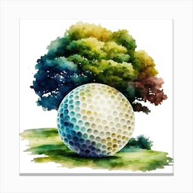 Golf Ball And Tree 2 Canvas Print