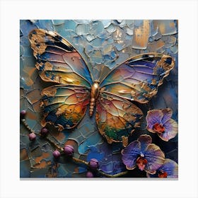 Butterfly With Orchids 5 Canvas Print