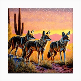 Band of coyotes Canvas Print
