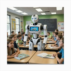 Robot In Classroom 6 Canvas Print