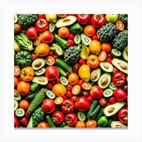 Colorful Fruits And Vegetables Canvas Print