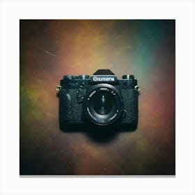 Black Camera On A Colorful Background Canvas Print