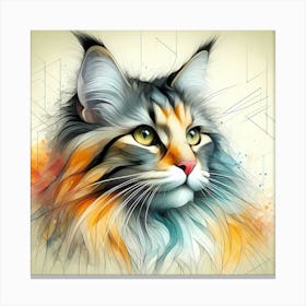 Feline Cat Creative Artwork Illustration 95 Canvas Print