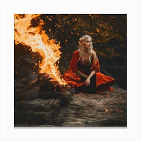 Fairy By The Fire Canvas Print