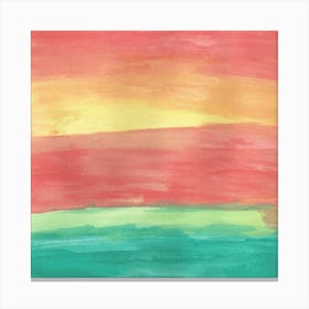 Abstract Watercolor Sunrise Canvas Print