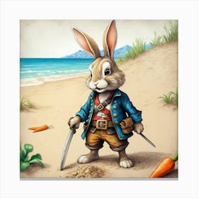 Pirate Bunny 7 Canvas Print