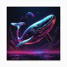 Whale In Space Canvas Print