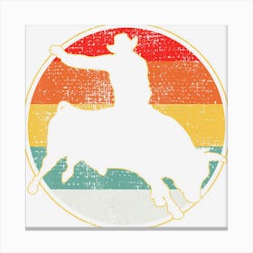 Bull Riding Cowboy Western Gift Vintage Canvas Print