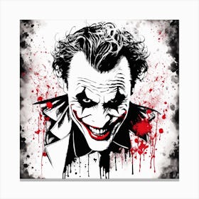 The Joker Portrait Ink Painting (25) Canvas Print