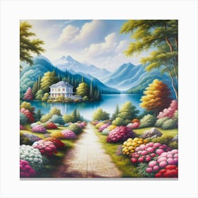 Lakeside Garden 2 Canvas Print