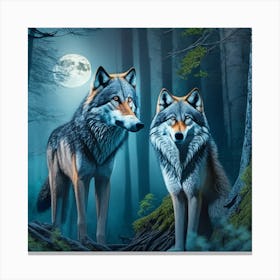 Wolf In The Forest Canvas Print