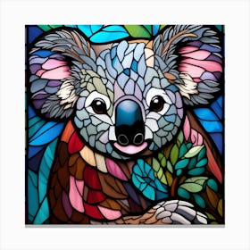 Koala Stained Glass pop art Canvas Print
