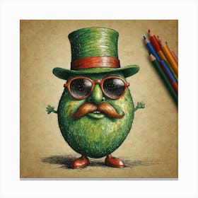 Avocado In A Top Hat Canvas Print