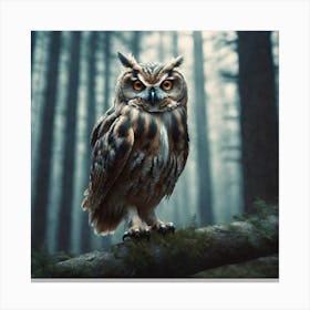 Owl In The Forest 58 Canvas Print